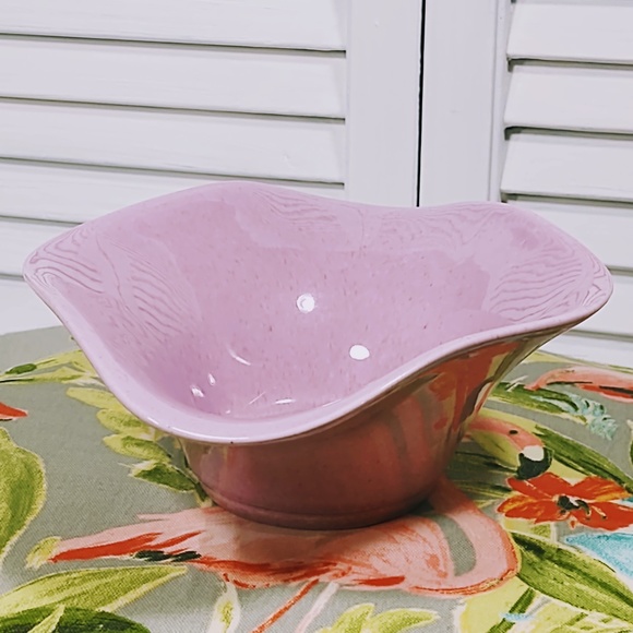 VINTAGE C-1 USA FLARED GLAZED SPECKLED POTTERY BOWL/SOFT LILAC/MCM/HOME DECOR - Picture 8 of 9